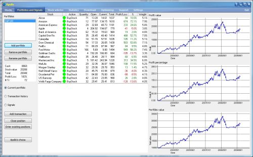 Portfolio screen